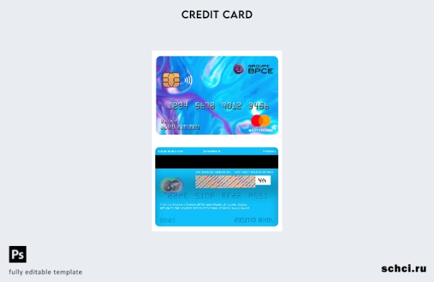 цифровая загрузка шаблона банковской карты Mastercard France Groupe BPCE